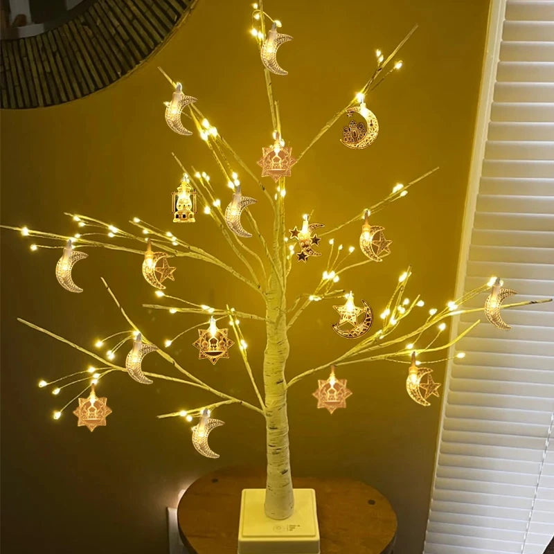 LIGHTED BIRCH TREE