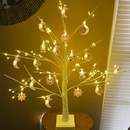 LIGHTED BIRCH TREE